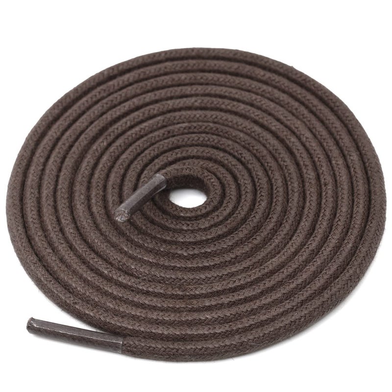 DELELE 2 Pair 24 inch Dark Brown Round Waxed Oxford Shoe Laces for Dress Shoes and Boots - Image 1